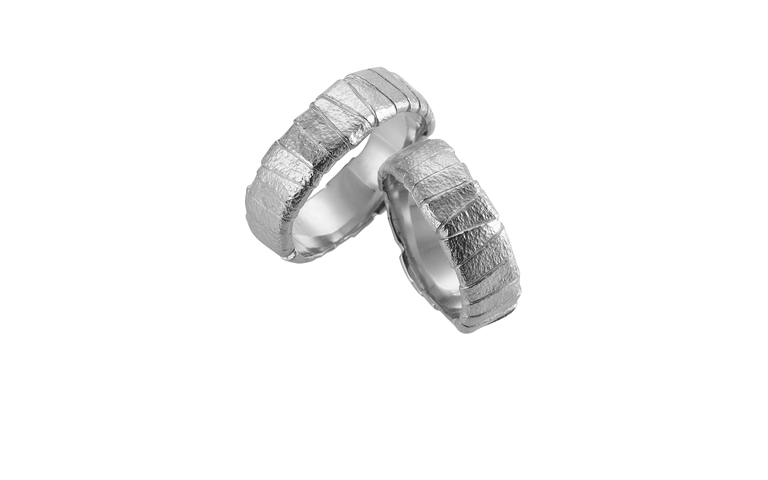 45103+45104-wedding rings, white gold 750